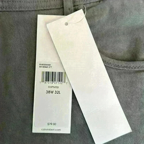 Calvin Klein NWT Gray Slim Fit Flex Waist Stretch 5 Pocket Denim Mens Jean 38W - Picture 12 of 15